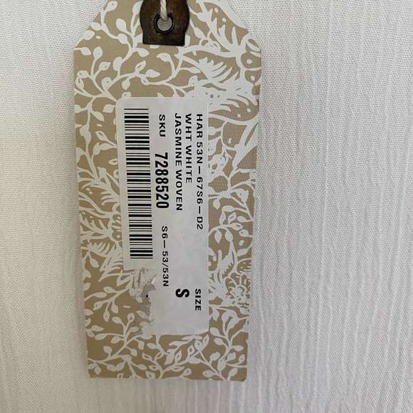 Harlow White Jasmine Woven Lightweight Oversized Short Sleeve Top- Sz-S - Picture 8 of 15